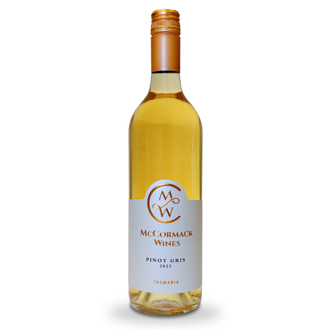 Bottle of McCormack Wines 2023 Pinot Gris on a white background