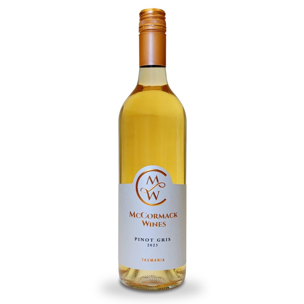 Bottle of McCormack Wines 2023 Pinot Gris on a white background
